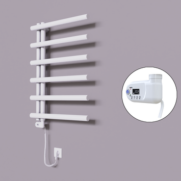 Radiva - Tuna Dekoratif Elektrikli Havlupan 600x850 Beyaz (Thesis Termostat) 300W
