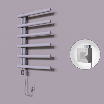 Radiva - Tuna Dekoratif Elektrikli Havlupan 600x850 Gri (KTX1 Termostat) 300W Spiral Kablolu