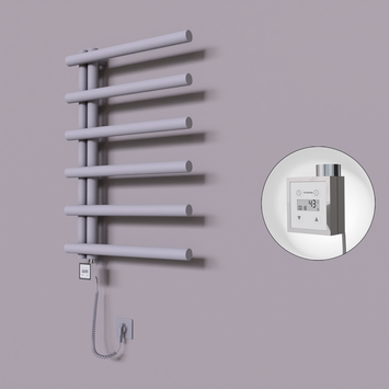 Radiva - Tuna Dekoratif Elektrikli Havlupan 600x850 Gri (KTX3 Termostat) 300W Spiral Kablolu