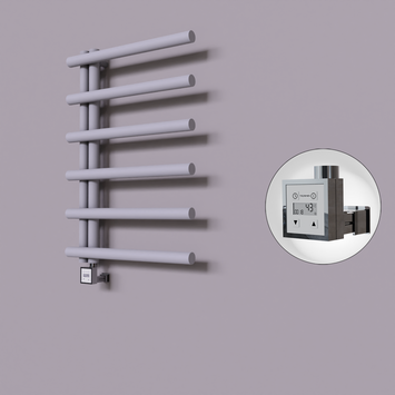 Radiva - Tuna Dekoratif Elektrikli Havlupan 600x850 Gri (KTX3 Termostat) 300W