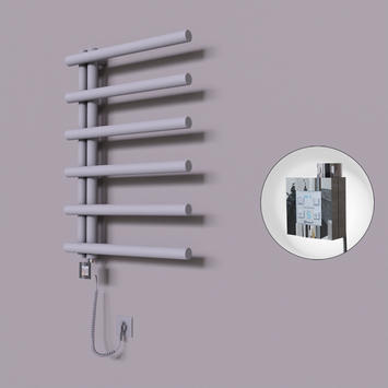 Radiva - Tuna Dekoratif Elektrikli Havlupan 600x850 Gri (KTX4 Termostat) 300W Spiral Kablolu