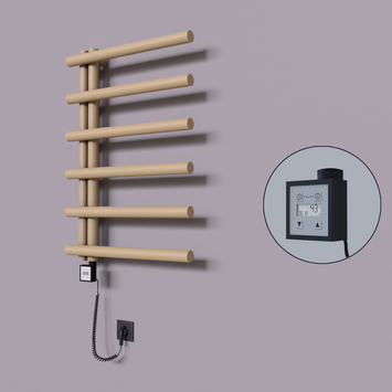 Radiva - Tuna Dekoratif Elektrikli Havlupan 600x850 Kapuçino (KTX3 Termostat) 300W Spiral Kablolu