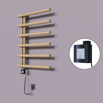 Radiva - Tuna Dekoratif Elektrikli Havlupan 600x850 Kapuçino (KTX4 Termostat) 300W Spiral Kablolu
