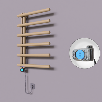 Radiva - Tuna Dekoratif Elektrikli Havlupan 600x850 Kapuçino (Musa Termostat) 300W