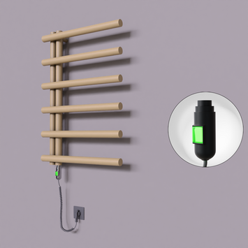 Radiva - Tuna Dekoratif Elektrikli Havlupan 600x850 Kapuçino (On/Off Düğmeli) 300W