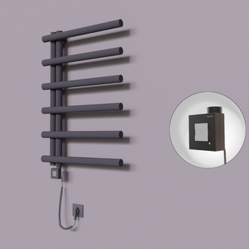 - Tuna Dekoratif Elektrikli Havlupan 600x850 Koyu Antrasit (KTX1 Termostat) 300W Spiral Kablolu  - Tuna Dekoratif Elektrikli Havlupan 600x850 Koyu Antrasit (KTX1 Termostat) 300W Spiral Kablolu