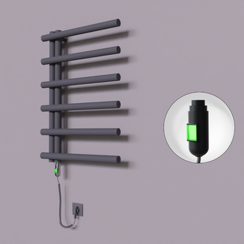 - Tuna Dekoratif Elektrikli Havlupan 600x850 Koyu Antrasit (On/Off Düğmeli) 300W  - Tuna Dekoratif Elektrikli Havlupan 600x850 Koyu Antrasit (On/Off Düğmeli) 300W