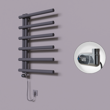 Radiva - Tuna Dekoratif Elektrikli Havlupan 600x850 Koyu Antrasit (Thesis Termostat) 300W