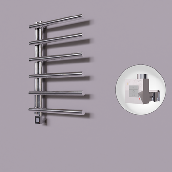 Radiva - Tuna Dekoratif Elektrikli Havlupan 600x850 Krom (KTX1 Termostat) 200W