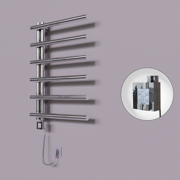 Radiva - Tuna Dekoratif Elektrikli Havlupan 600x850 Krom (KTX4 Termostat) 200W Spiral Kablolu