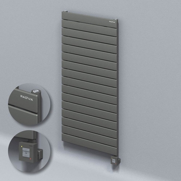 Radiva - Type 10H Electric Steel Decorative Radiator 1180x600 Anthracite (KTX1 Thermostat) 1000W
