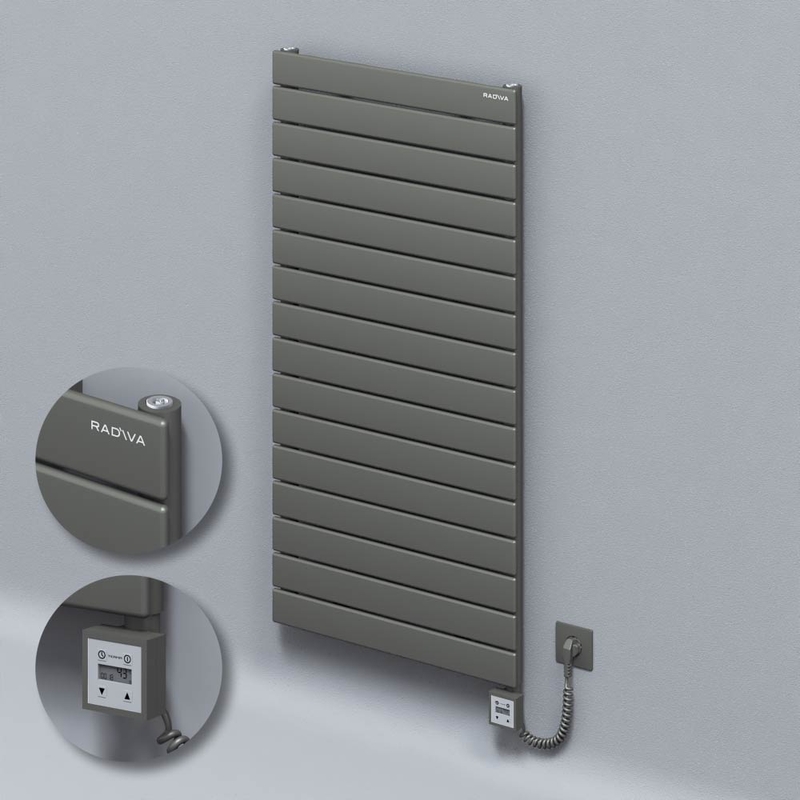 Type 10H Electric Steel Decorative Radiator 1180x600 Anthracite (KTX3 Thermostat) 1000W Spiral Cable