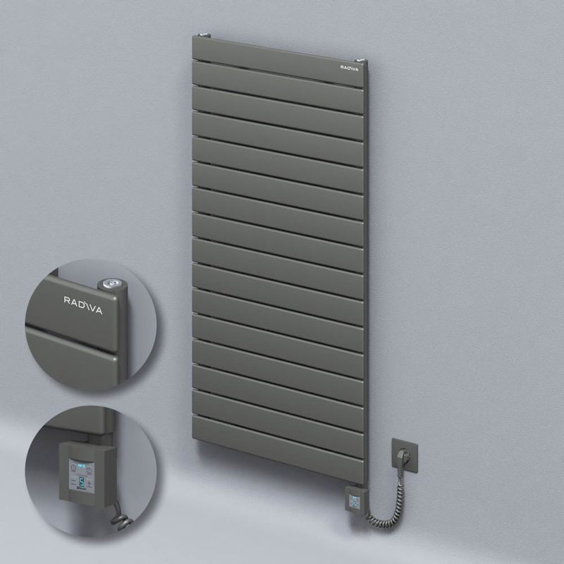 Type 10H Electric Steel Decorative Radiator 1180x600 Anthracite (KTX4 Thermostat) 1000W Spiral Cable