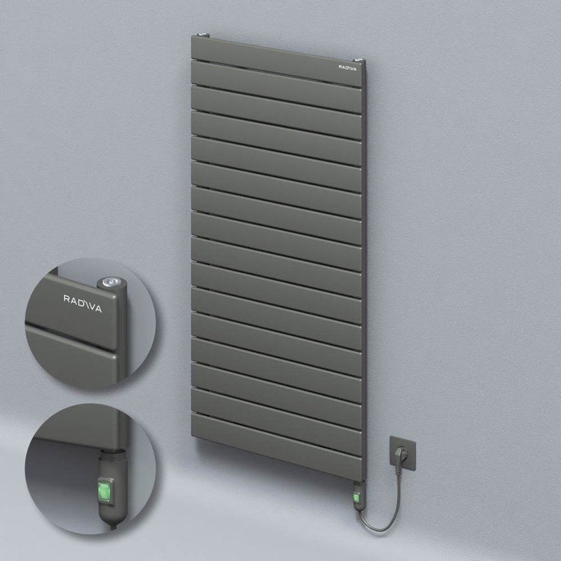 Type 10H Electric Steel Decorative Radiator 1180x600 Anthracite (On/Off Button) 900W