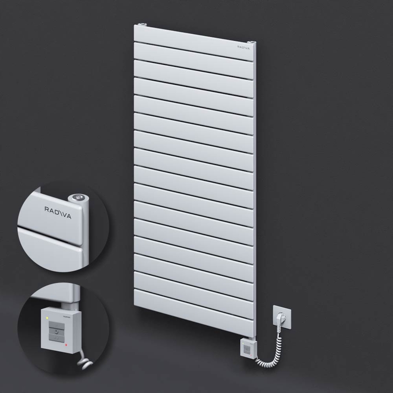 Type 10H Electric Steel Decorative Radiator 1180x600 White (KTX1 Thermostat) 1000W Spiral Cable