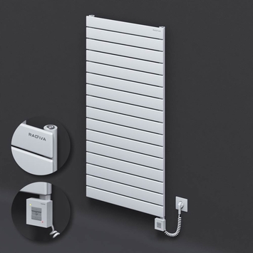 Radiva - Type 10H Electric Steel Decorative Radiator 1180x600 White (KTX1 Thermostat) 1000W Spiral Cable