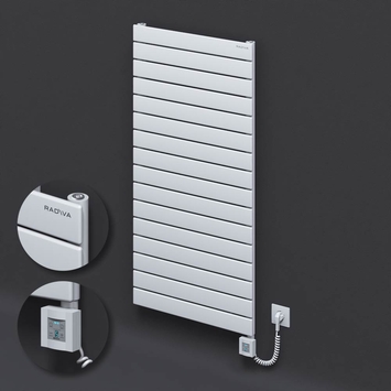 Radiva - Type 10H Electric Steel Decorative Radiator 1180x600 White (KTX4 Thermostat) 1000W Spiral Cable
