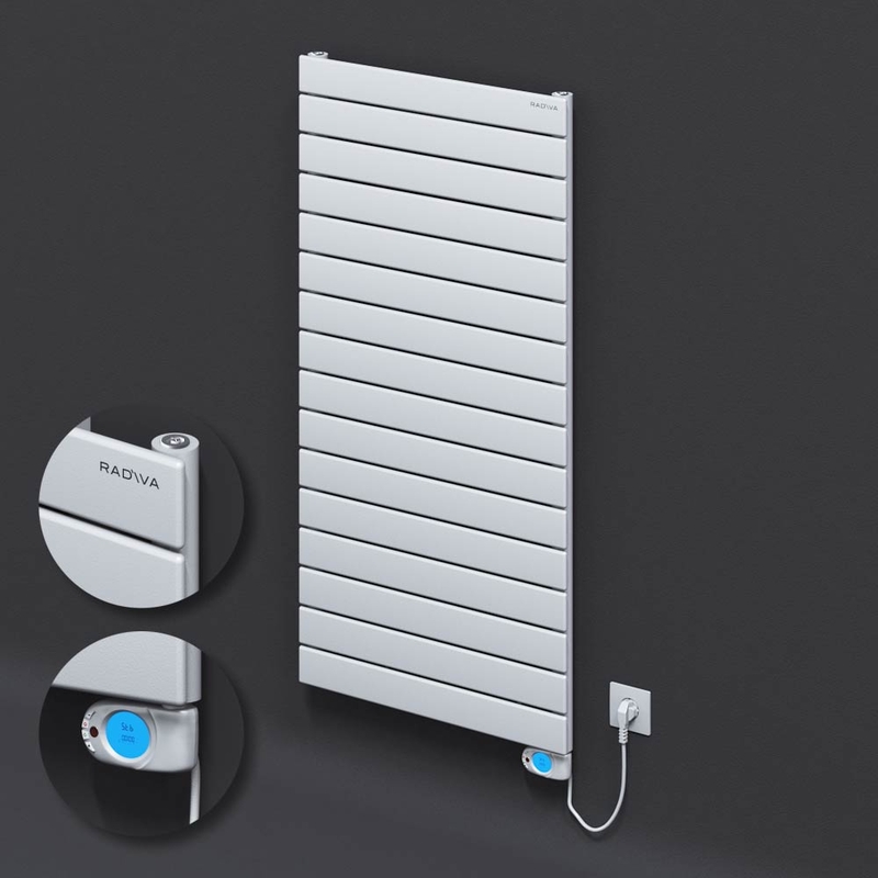 Type 10H Electric Steel Decorative Radiator 1180x600 White (Musa Thermostat) 900W