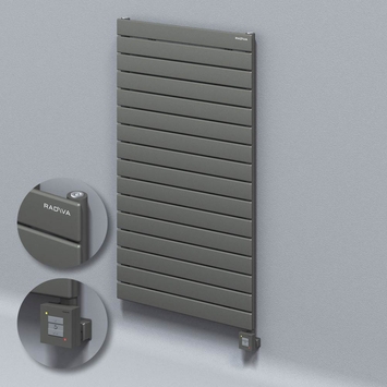 Radiva - Type 10H Electric Steel Decorative Radiator 1180x700 Anthracite (KTX1 Thermostat) 1000W