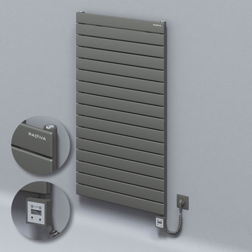 Radiva - Type 10H Electric Steel Decorative Radiator 1180x700 Anthracite (KTX3 Thermostat) 1000W Spiral Cable