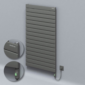 Radiva - Type 10H Electric Steel Decorative Radiator 1180x700 Anthracite (On/Off Button) 900W