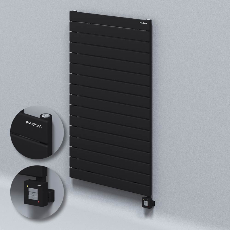 Type 10H Electric Steel Decorative Radiator 1180x700 Black (KTX1 Thermostat) 1000W