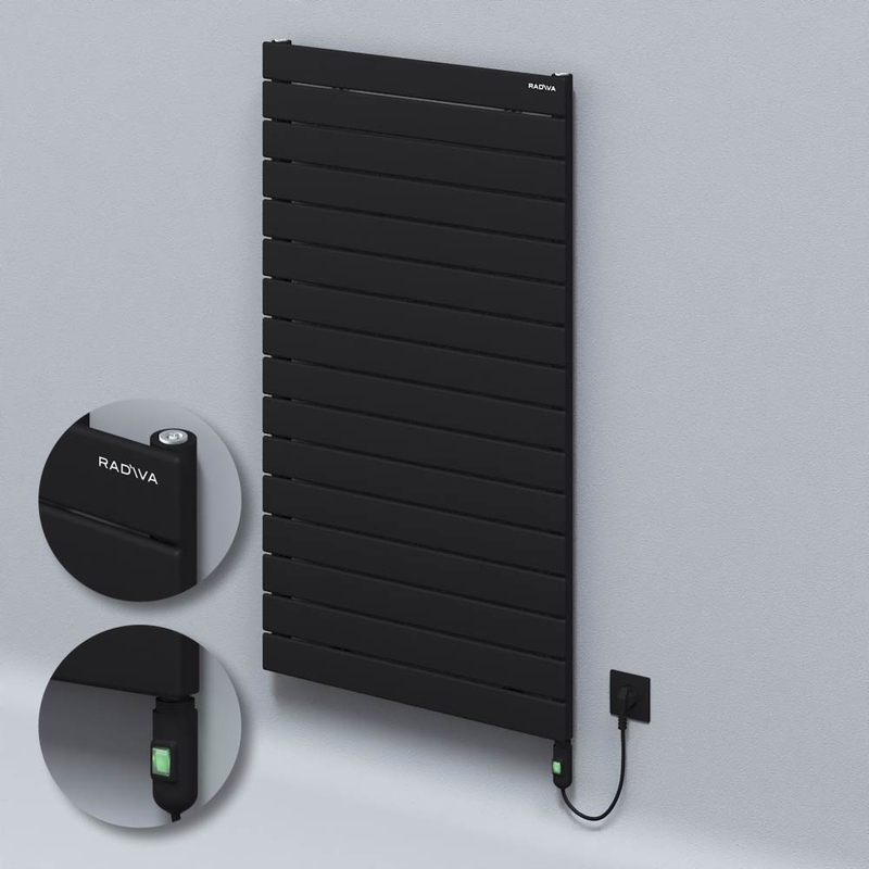 Type 10H Electric Steel Decorative Radiator 1180x700 Black (On/Off Button) 900W