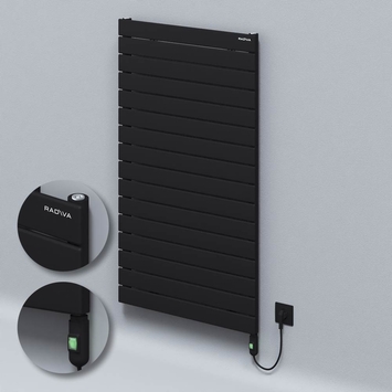Radiva - Type 10H Electric Steel Decorative Radiator 1180x700 Black (On/Off Button) 900W