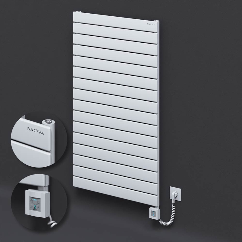 Type 10H Electric Steel Decorative Radiator 1180x700 White (KTX4 Thermostat) 1000W Spiral Cable