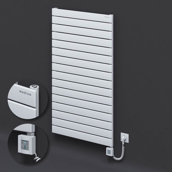 Radiva - Type 10H Electric Steel Decorative Radiator 1180x700 White (KTX4 Thermostat) 1000W Spiral Cable
