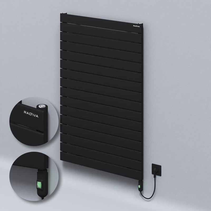Type 10H Electric Steel Decorative Radiator 1180x800 Black (On/Off Button) 1200W