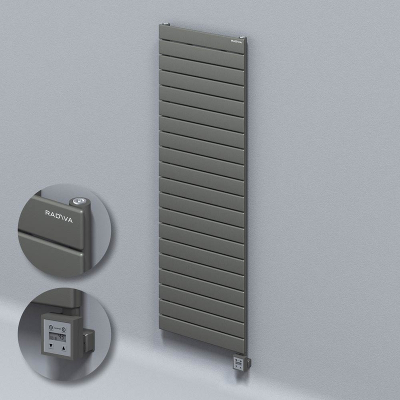 Type 10H Electric Steel Decorative Radiator 1476x500 Anthracite (KTX3 Thermostat) 1000W