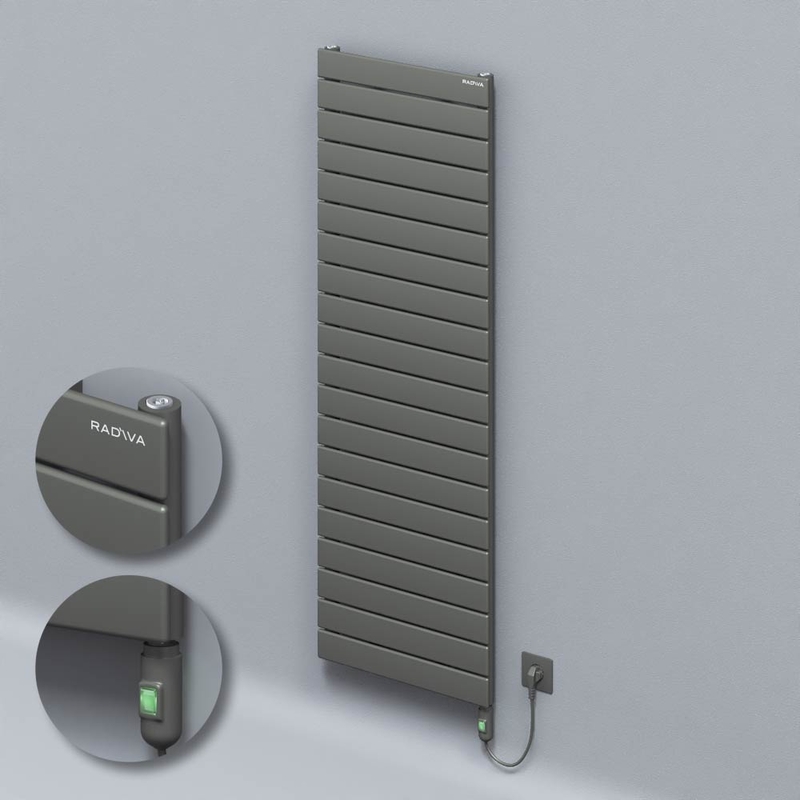Type 10H Electric Steel Decorative Radiator 1476x500 Anthracite (On/Off Button) 900W
