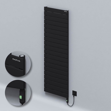 Radiva - Type 10H Electric Steel Decorative Radiator 1476x500 Black (On/Off Button) 900W