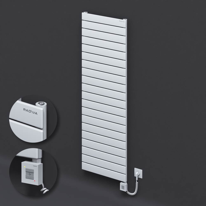 Type 10H Electric Steel Decorative Radiator 1476x500 White (KTX1 Thermostat) 1000W Spiral Cable
