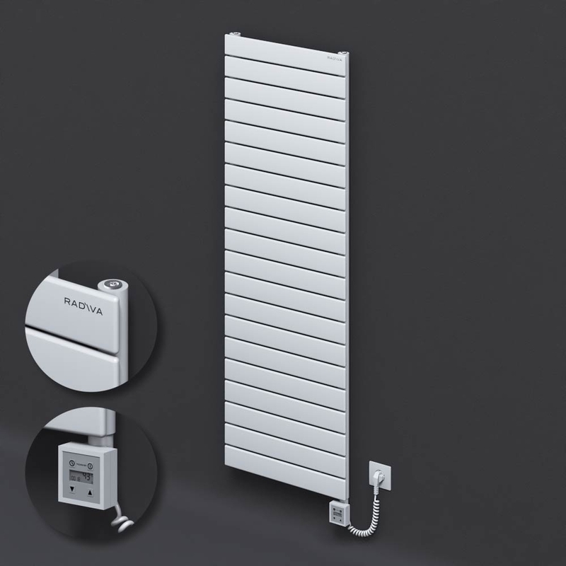 Type 10H Electric Steel Decorative Radiator 1476x500 White (KTX3 Thermostat) 1000W Spiral Cable