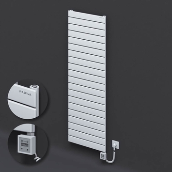 Radiva - Type 10H Electric Steel Decorative Radiator 1476x500 White (KTX3 Thermostat) 1000W Spiral Cable