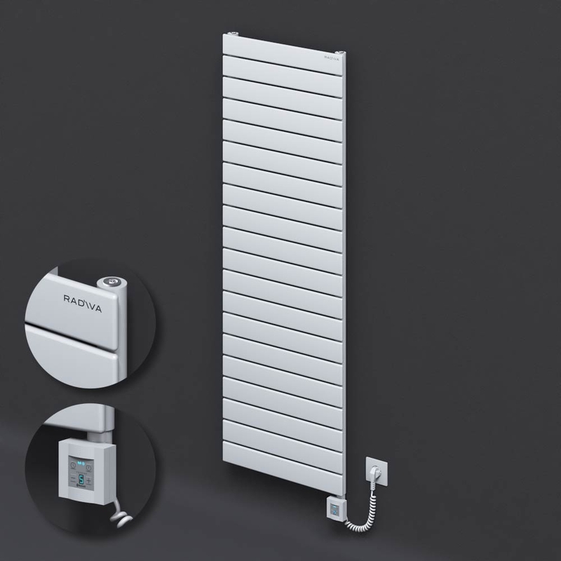 Type 10H Electric Steel Decorative Radiator 1476x500 White (KTX4 Thermostat) 1000W Spiral Cable