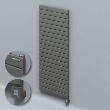 Radiva - Type 10H Electric Steel Decorative Radiator 1476x600 Anthracite (KTX1 Thermostat) 1000W
