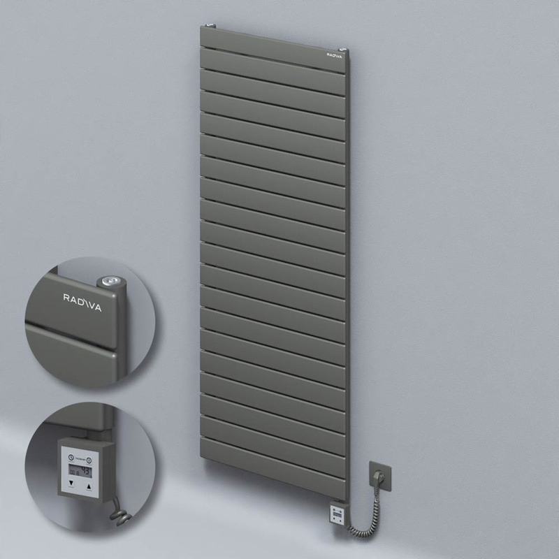 Type 10H Electric Steel Decorative Radiator 1476x600 Anthracite (KTX3 Thermostat) 1000W Spiral Cable