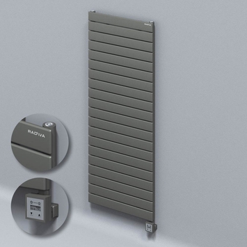 Radiva - Type 10H Electric Steel Decorative Radiator 1476x600 Anthracite (KTX3 Thermostat) 1000W