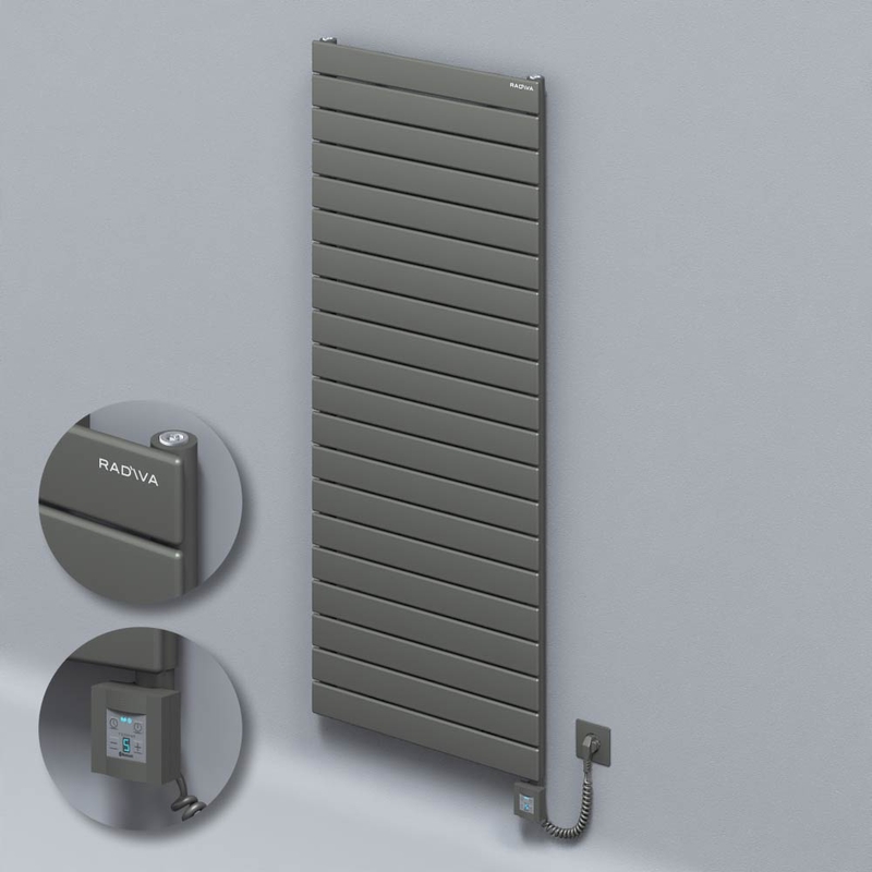 Type 10H Electric Steel Decorative Radiator 1476x600 Anthracite (KTX4 Thermostat) 1000W Spiral Cable