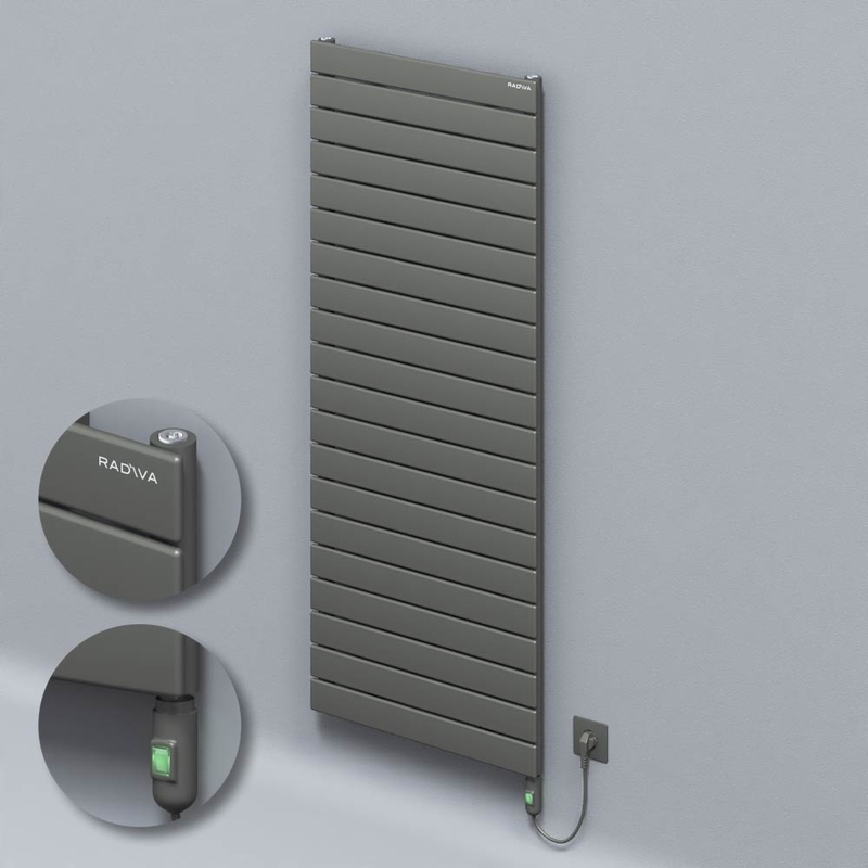Type 10H Electric Steel Decorative Radiator 1476x600 Anthracite (On/Off Button) 900W