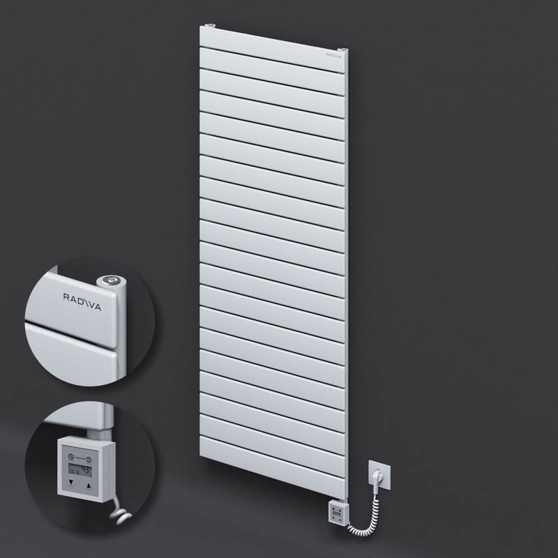 Type 10H Electric Steel Decorative Radiator 1476x600 White (KTX3 Thermostat) 1000W Spiral Cable