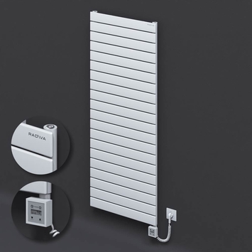 Radiva - Type 10H Electric Steel Decorative Radiator 1476x600 White (KTX3 Thermostat) 1000W Spiral Cable