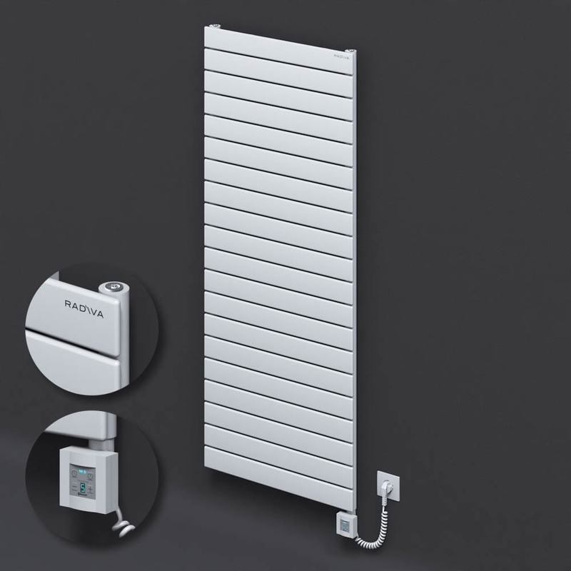 Type 10H Electric Steel Decorative Radiator 1476x600 White (KTX4 Thermostat) 1000W Spiral Cable