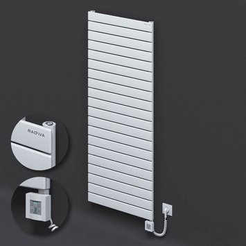 Radiva - Type 10H Electric Steel Decorative Radiator 1476x600 White (KTX4 Thermostat) 1000W Spiral Cable