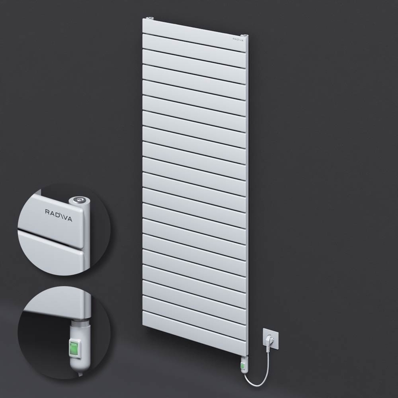 Type 10H Electric Steel Decorative Radiator 1476x600 White (On/Off Button) 900W