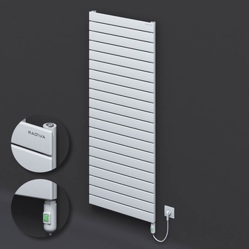 Radiva - Type 10H Electric Steel Decorative Radiator 1476x600 White (On/Off Button) 900W