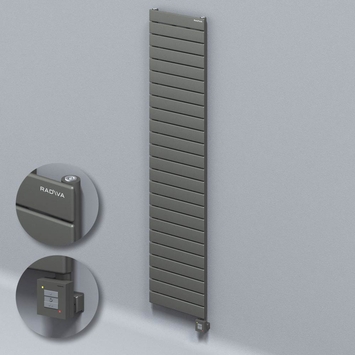 Radiva - Type 10H Electric Steel Decorative Radiator 1772x400 Anthracite (KTX1 Thermostat) 1000W
